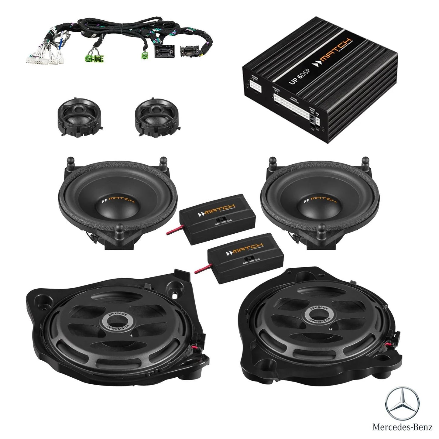 Mercedes E-Class W213 Facelift - Front Speaker & Subwoofer DSP Amplified Package | MATCH UP PnP