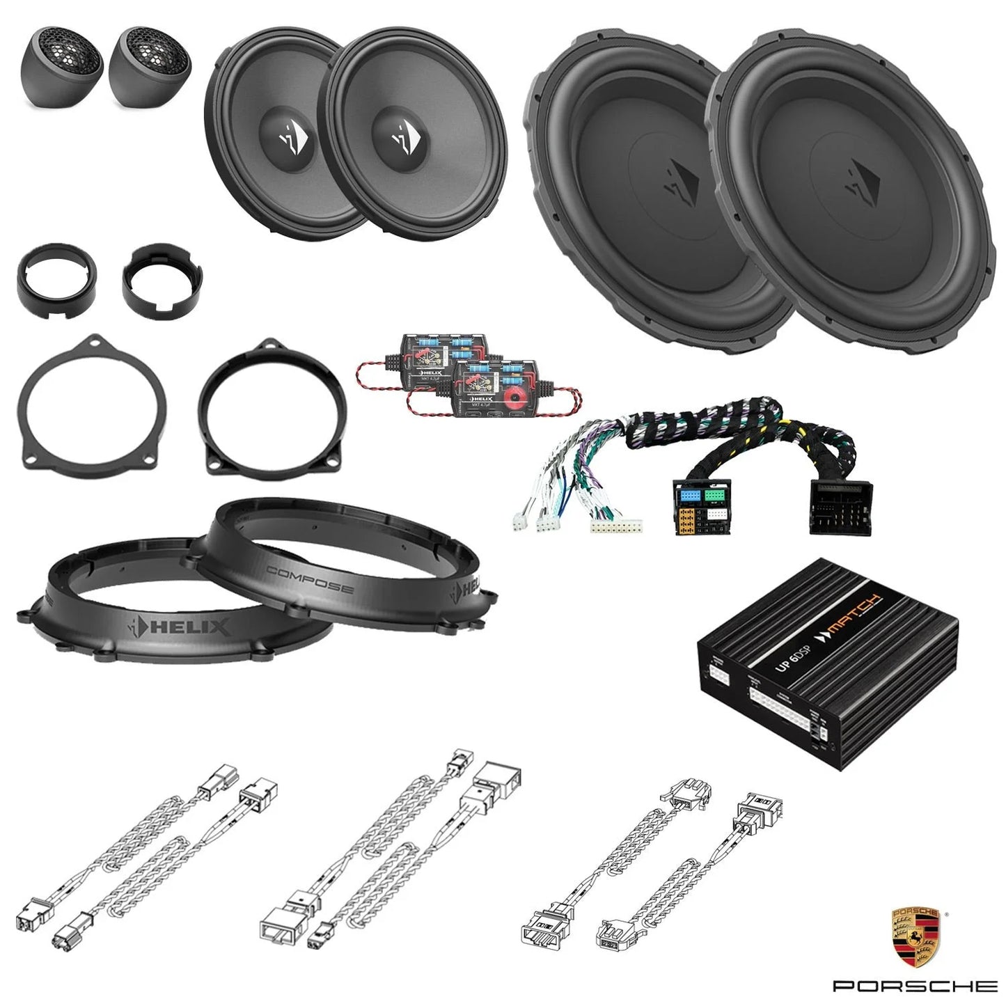 Porsche Macan 95B - Front Speaker DSP Amplified Package (Extra Bass) | HELIX Ci3/Ci5