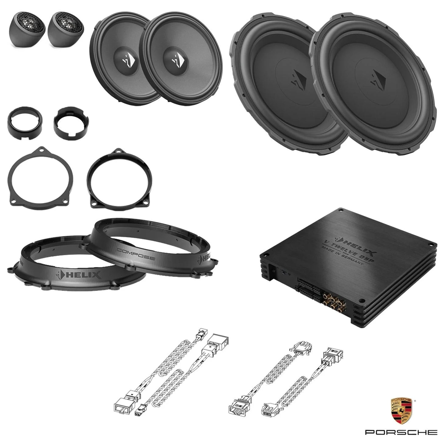 Porsche Macan 95B BOSE - Front Speaker DSP Amplified Package (Extra Bass) | HELIX Ci3/Ci5