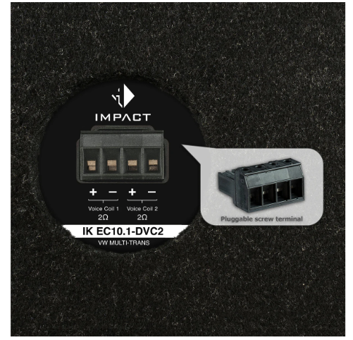 HELIX IK EC10.1-DVC2 VW Multi-Trans - 10" 300W RMS Sealed Subwoofer Box For VW T5, T6 | 2x2Ω