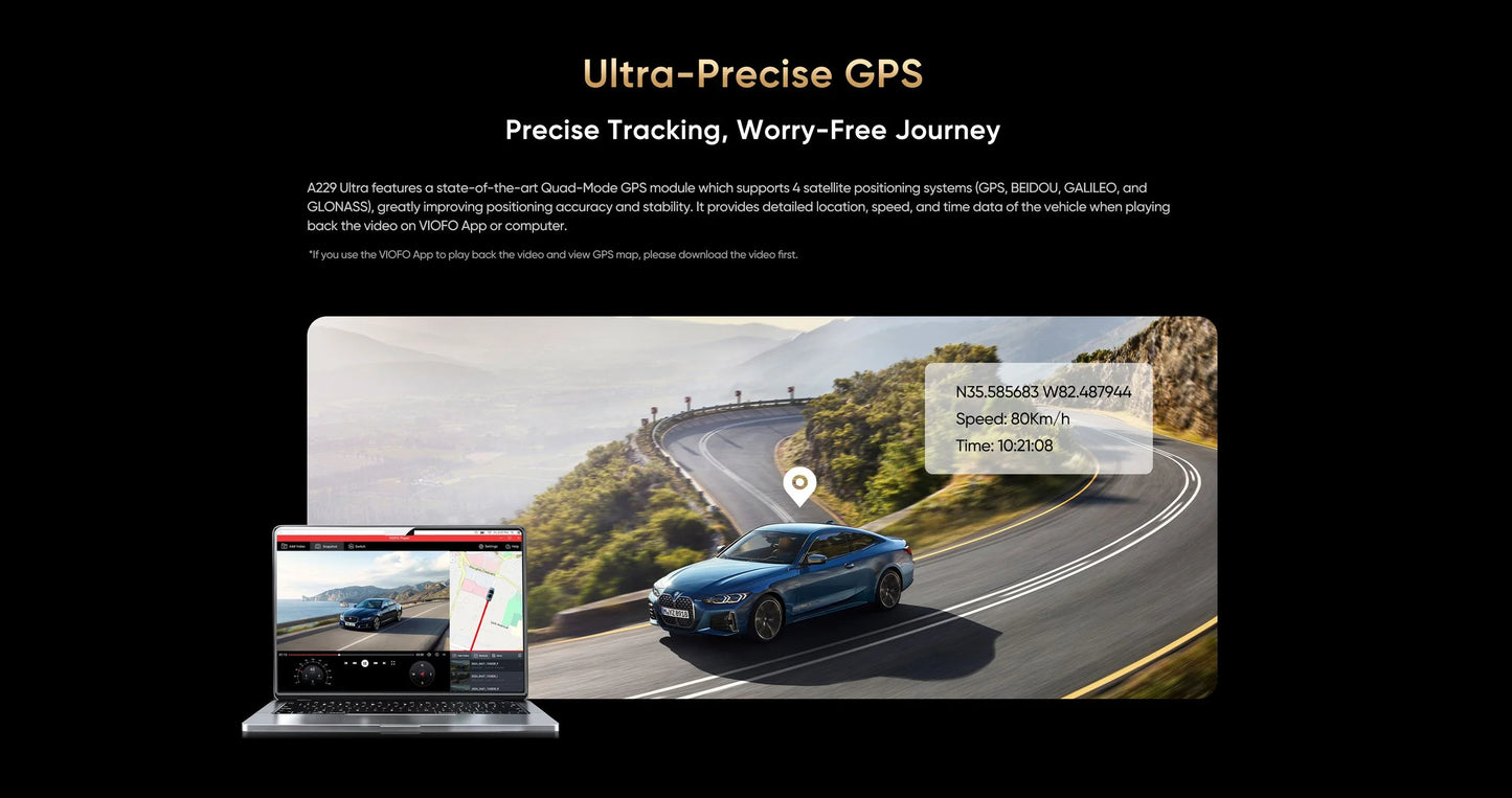 VIOFO A229 Ultra 2CH 4K Front +4K Rear Dash Cam w/ Dual Sony STARVIS 2 Sensors