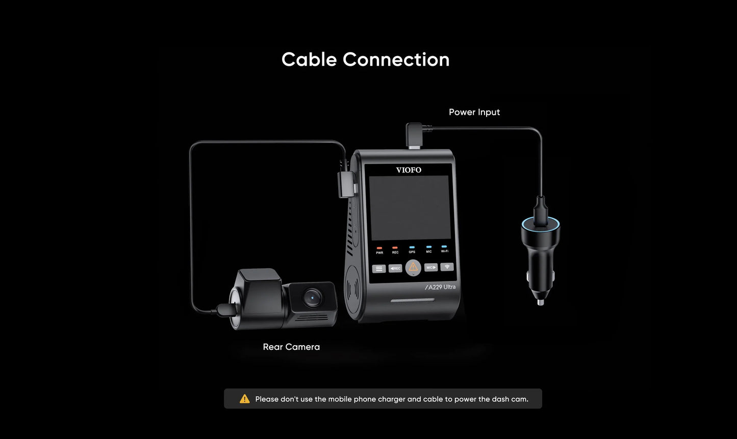 VIOFO A229 Ultra 2CH 4K Front +4K Rear Dash Cam w/ Dual Sony STARVIS 2 Sensors