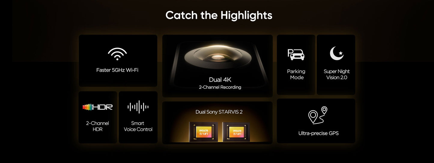 VIOFO A229 Ultra 2CH 4K Front +4K Rear Dash Cam w/ Dual Sony STARVIS 2 Sensors