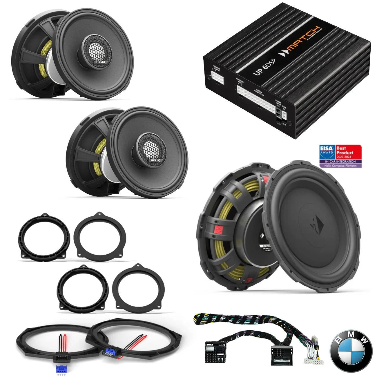 BMW Basic Sound F Gen - Speaker & Subwoofer DSP Amplified Package | HELIX Ci3 / Ci5
