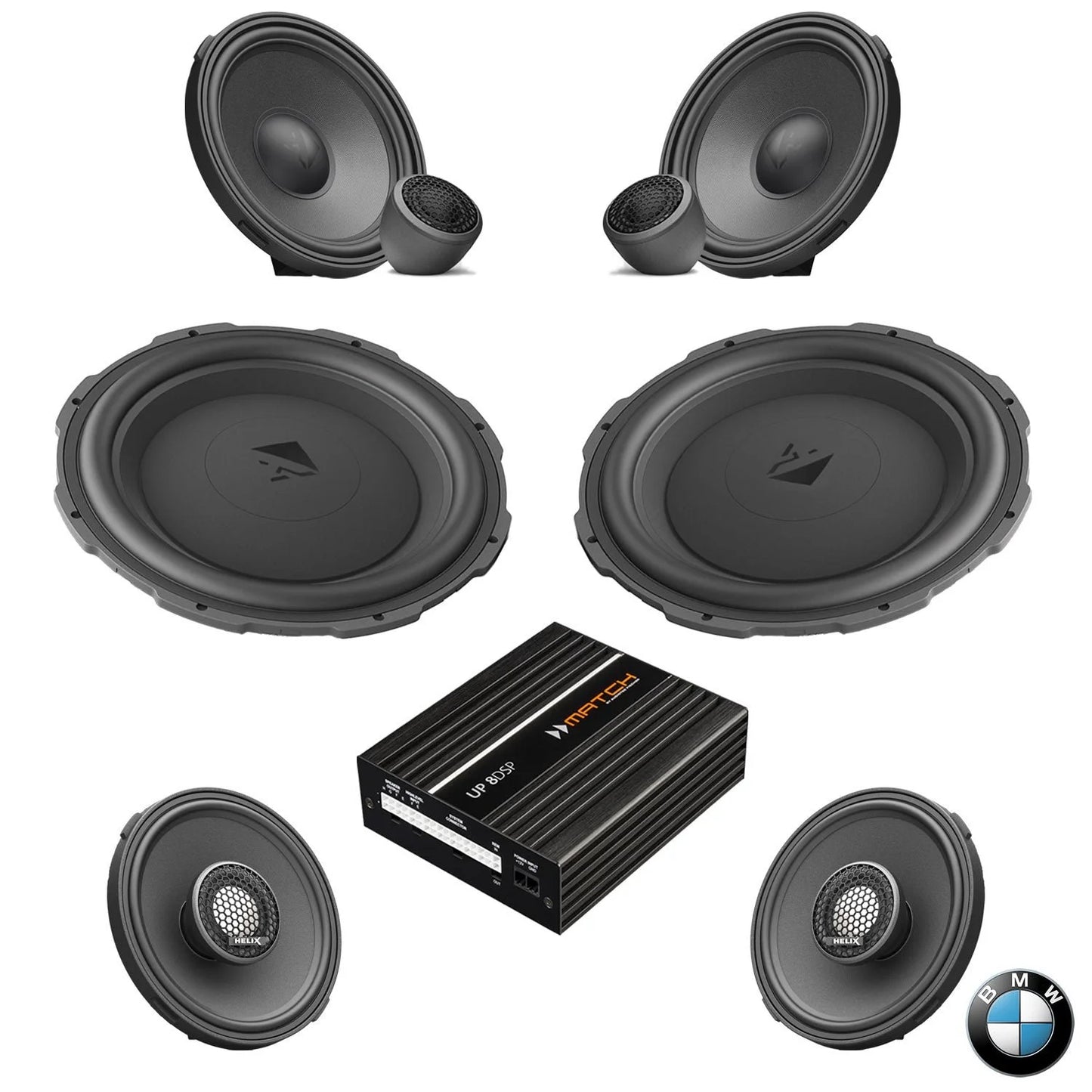 BMW Basic Sound RAM G Gen - Speaker & Subwoofer DSP Amplified Package | HELIX Ci3 / Ci5 (tweeter pods required)