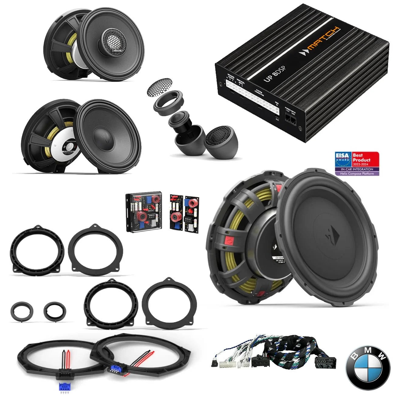 BMW Basic Sound RAM G Gen - Speaker & Subwoofer DSP Amplified Package | HELIX Ci3 / Ci5 (tweeter pods required)