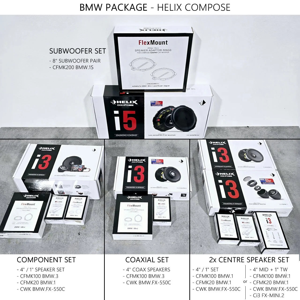 BMW HiFi S0676 G Gen RAM - Speaker & Subwoofer DSP Amplified Package | HELIX Ci3 / Ci5