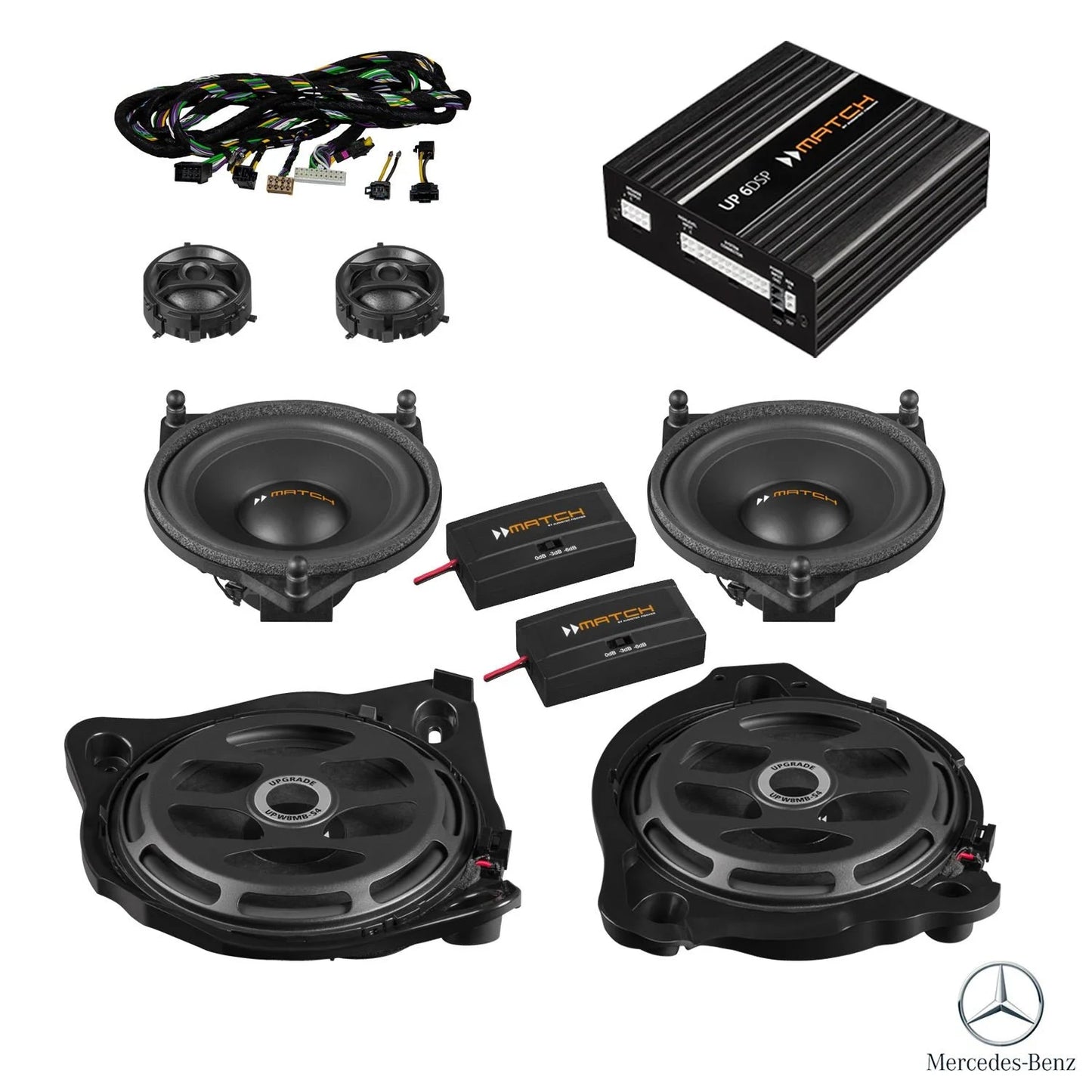 Mercedes C-Class W205 - Front Speaker & Subwoofer DSP Amplified Package | MATCH UP PnP