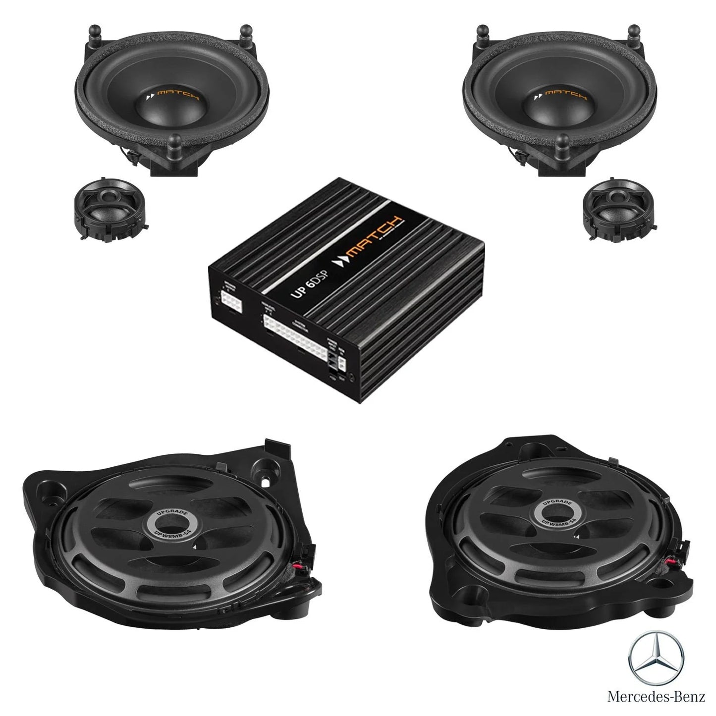 Mercedes E-Class W213 Facelift - Front Speaker & Subwoofer DSP Amplified Package | MATCH UP PnP