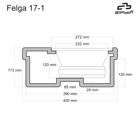 BASSER Spare Tyre 17" - 10" Fit-Box Boot Subwoofer Enclosure 15L