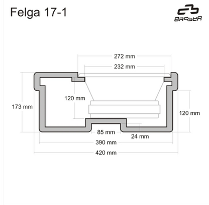 BASSER Spare Tyre 17" - 10" Fit-Box Boot Subwoofer Enclosure 15L