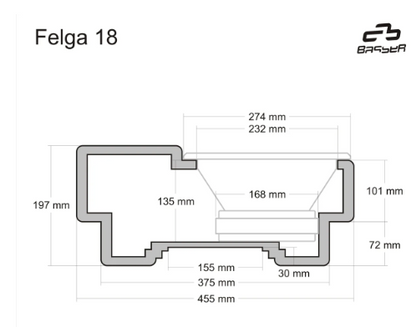 BASSER Spare Tire 18" - 10" Fit-Box Boot Subwoofer Enclosure 15L