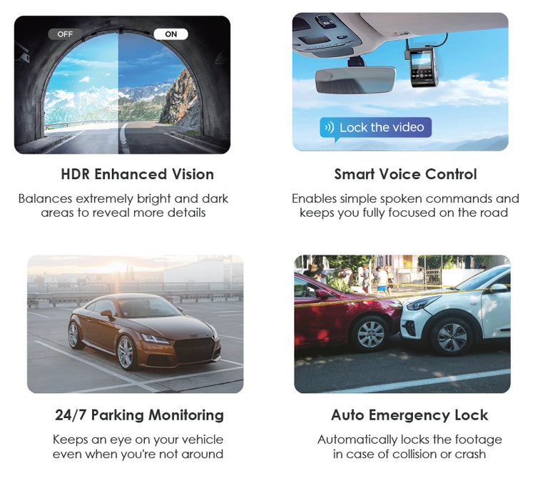 VIOFO A229 PLUS 2CH - Front & Rear - 2K+2K HDR Camera w/ Sony Starvis 2 Sensor