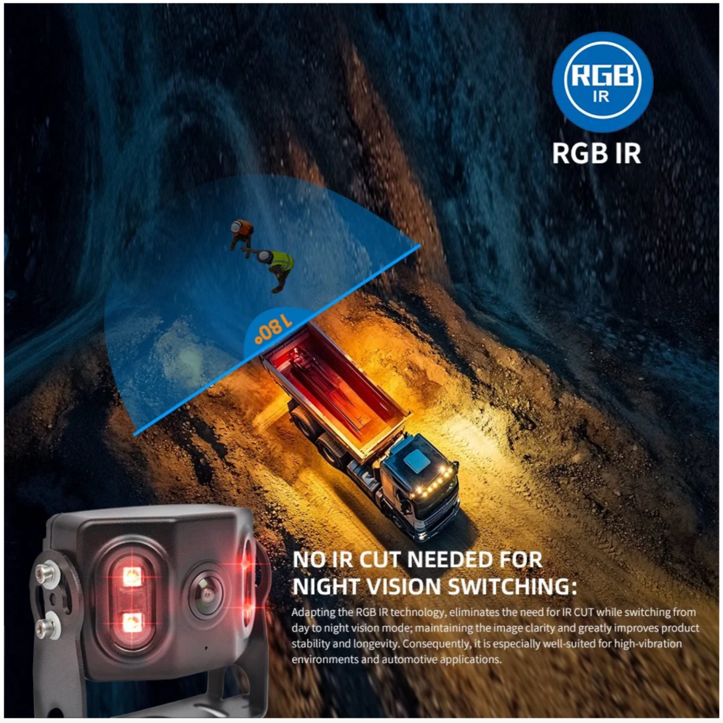 BI228R - RGB Full Colour Night Vision HD Heavy Duty Wide Angle Truck Camera