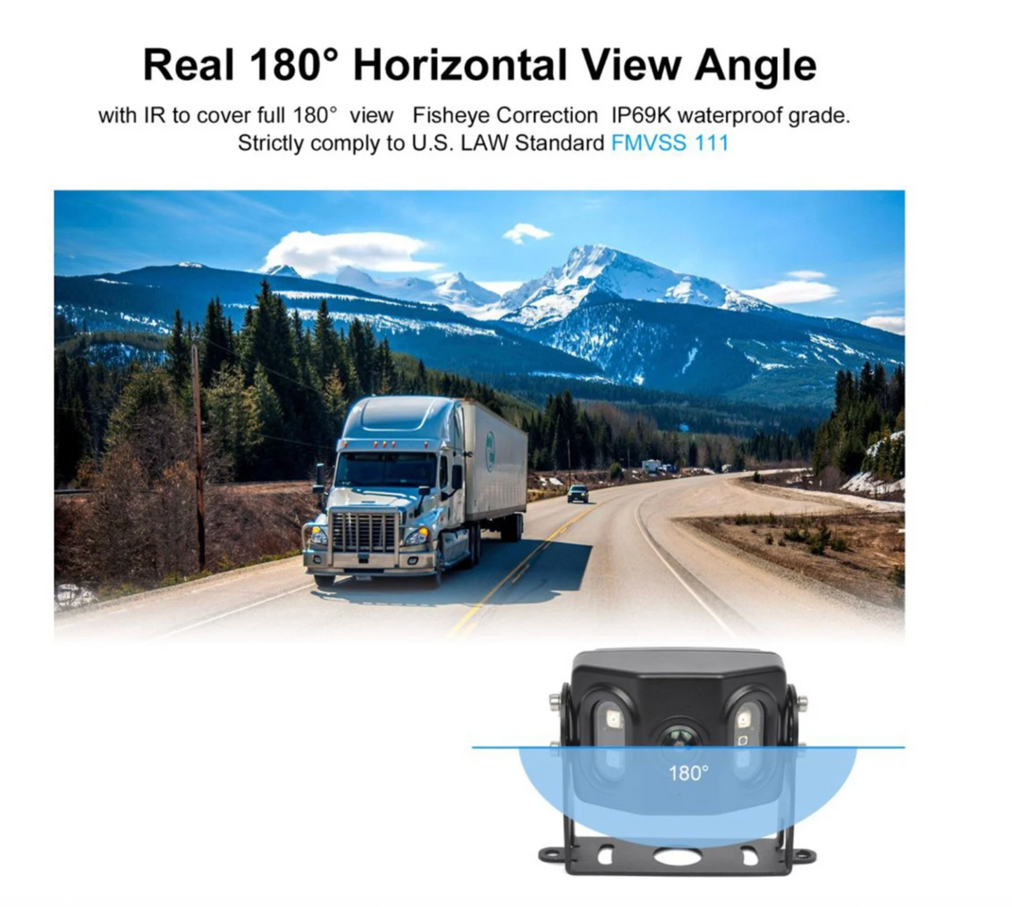SW228 - 180° AHD IR Backup Camera for Trucks & Trailers