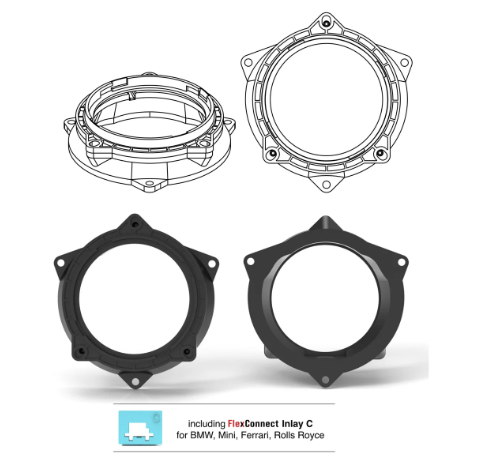 HELIX FlexMount CFMK100 - 4" 3D Printed Speaker Adapter | Pair