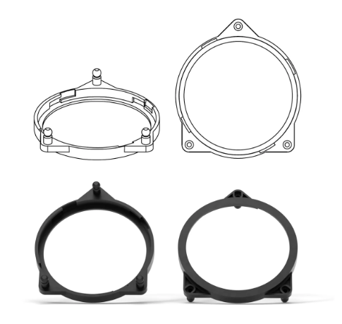 HELIX FlexMount CFMK100 - 4" 3D Printed Speaker Adapter | Pair