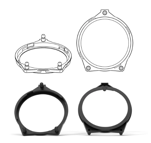 HELIX FlexMount CFMK100 - 4" 3D Printed Speaker Adapter | Pair