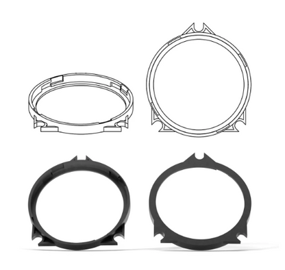 HELIX FlexMount CFMK100 - 4" 3D Printed Speaker Adapter | Pair