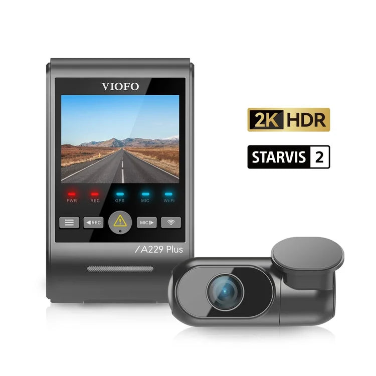 VIOFO A229 PLUS 2CH - Front & Rear - 2K+2K HDR Camera w/ Sony Starvis 2 Sensor
