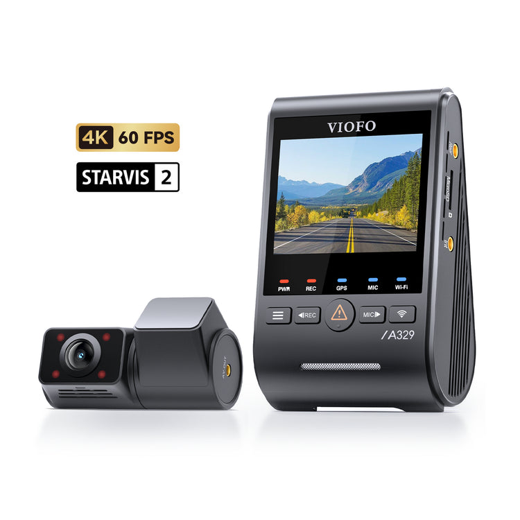 VIOFO A329S 2CH IR - Front & Interior - 4K 60FPS+2K Fisheye Cabin HDR Camera w/ Sony Starvis 2 Sensor